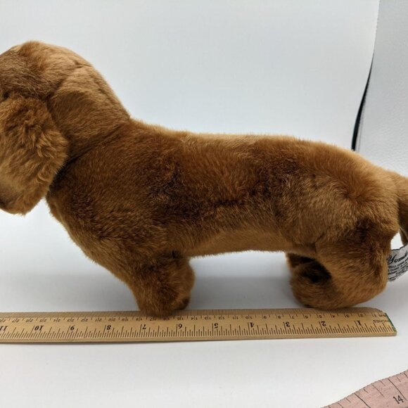 Russ Berrie Yomiko Classics Dachshund Brown Realistic Dog Plush Stuffed Toy 14" - Picture 4 of 12